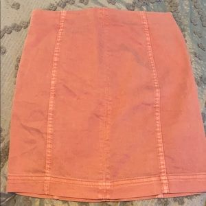 Pink denim skirt